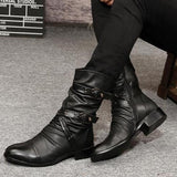 WISH New Women's Belt Buckle Fashion Side With Short Boots Plus-Size Large-Size Women's Shoes HZ0115