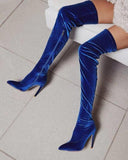 Women's Boots 2025 New Over Knee Boots Sharp Head High And Grind High-Heelled Boots HZ0115