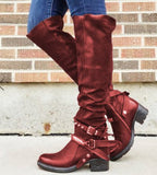 Xiyin New Belt Buckle Boots Women Boots Coarse And Medium Size 40-43 HZ0115