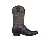 Large-Size Female Boots 2025 Autumn And Winter New Leather Boots Crocodile Pattern Coarse And Pointed Knight Boots HZ0115
