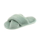 Autumn And Winter New Big Rabbit Velvet Cross With Couple Floor Cotton Slippers Indoor Warm Anti-Slip Cotton Slippers HZ0115
