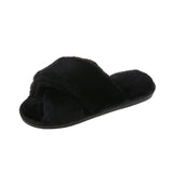 Autumn And Winter New Big Rabbit Velvet Cross With Couple Floor Cotton Slippers Indoor Warm Anti-Slip Cotton Slippers HZ0115