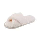 Autumn And Winter New Big Rabbit Velvet Cross With Couple Floor Cotton Slippers Indoor Warm Anti-Slip Cotton Slippers HZ0115