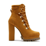 2025 Autumn And Winter New Products Super High And Front Rivet Waterproof Table Lady Short Boots HZ0115