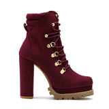 2025 Autumn And Winter New Products Super High And Front Rivet Waterproof Table Lady Short Boots HZ0115