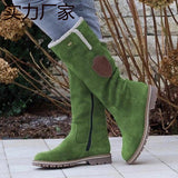 2025 New Long-Winded Snow Boots Side Zipper Tumbling Through The Round Head High-Clinity Lady Large-Size Snow Boots HZ0115