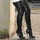 Autumn And Winter New Fashion Personality Slender Heel Side Zipper High Fine With Ladies Over The Knee Boots HZ0115