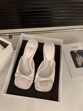Pink High Heel French Small Cool Slippers Fairy Shoes 2025 New Summer Fashion Outside The Temperament Of Niche Sandals HZ0115
