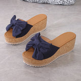 Large-Size Bow Cold Slippers Women 2025 Summer New Comfortable Loose Cake Thick-Bottomed Slippers Batch HZ0115