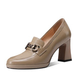 Square Waterproof Table Single Shoes Women's Coarse Heels 2025 Spring New Fashion Baile Shoes Women's Shoes HZ0115