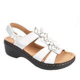 2026 Summer Sandals New Hollow Slope And Fish Mouth Flowers Leisure Comfortable Sandals Women Large Size HZ0115