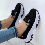 Large-Size Single-Shoe Women's Spring And Autumn New Round Head Thick Bottom Low Help With Flat-Bottomed Casual Sports Shoes Women HZ0115