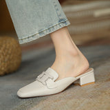Original Ins Is A Great Wear ~ Square Head Muller Slippers Women 2025 New Thick And Bag Head Half Slippers HZ0115
