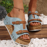 Large-Size Thick Bottom Slope With One Word With Slippers 2025 Summer New Buckle With Light Soaked Beach Toe Women's Shoes HZ0115