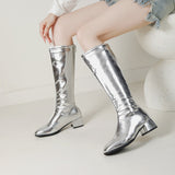 The Flat Head Golden Boots 2025 Spring And Summer New Zipper Coarse And High Boots Children HZ0115