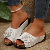 2025 Summer New Large-Size Lady Thick-Soled Sandals Help Flowers Decorated With Ultra-Light Polyurethane Soles HZ0115