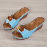 Slot And Flower Slippers Women Wear 2025 Summer New Large Size Loose Cake Thick Bottom Comfortable Cool Slippers HZ0115