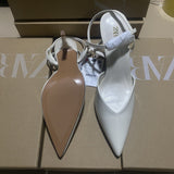 ZA Home 2025 New Sandals Women Soft Leather 2025 Summer New Bag Head Heel And Back Empty Single Shoes French HZ0115