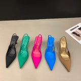French High-Heeled Black Bag Head Sandals Fairy Shoes 2025 Spring And Summer Small High-End Feelds Of The Front Of The Steeple Single Shoe HZ0115