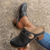 Summer New 2025 Baotou Slope And Women's Cool Drag Large-Size High-Heeled Sandals Women's Tide HZ0115
