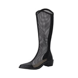 2025 New Spring And Summer Long Boots And Net Boots Empty Cool Boots Summer Breathable Mesh Yarn Long Boots HZ0115