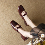 French Retro Low-Heeled Coarse Bow Mary Jane Shoes Women 2025 Spring And Autumn New Paint Skin Shallow Single Shoes HZ0115
