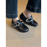 Vintage Plus Thicken Shoes With A Foot Pedal To Keep Warm Happy Shoes Flat Hair Wool Cotton Shoes HZ0115