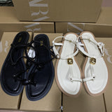 ZAJ2025 Spring New Black And White Round Head Flat Bottom And Fine Heel Head Behind The Word With Women's Shoes HZ0115
