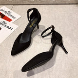 One-×Ölink Buckle Single Shoe 2025 New Spring And Autumn High Heels Women Pointed Black Fine And Professional OL Women's Trend HZ0115