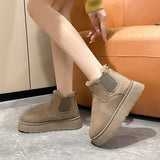 20 Autumn And Winter New Women's Thick Snow Boots Cotton Shoes Warm Plus Velvet Round Head Jacket Cotton Boots 43 HZ0115