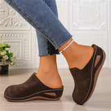 Slope And Round Head Slippers Women's Large Code In The Autumn Of 2025 New Thick Soles Pedaled Half Slippers HZ0115