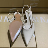 ZA2025 Spring New White Tip Slope And Low Heel Fashion Women's Shoes HZ0115
