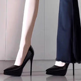 12 Cm Waterproof Table High Heels Hate The Sky High-Shoe Single Shoes 2025 Super Fire Small Shoes Children Show High HZ0115