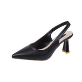 2025 Spring And Summer New Pointed High-Heeled Shoes Women's Fine Heel Head Sandals Behind The Empty Shallow Single Shoes Women Casual HZ0115