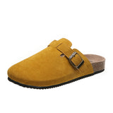 Large-Size Boken Baotou Half Dragged A Foot Pedaled Sandals Women Wear Round Head Half-Dragging Shoes HZ0115