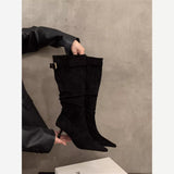 Sharp-Headed High-Heeled Kart Thin-Skinny Boots Women's Shoes 2025 Summer Retro Pile Boots In The Barrel Knight Boots HZ0115