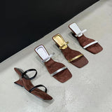 Women's Slippers Wearing A High-Grade Feeling Niche Gold With A Different Shape And High-Heeled Sandals HZ0115