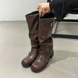 However, The Knee Boots Women's Coarse And The New Women's Boots In The Autumn And Winter 2025 New Women's Boots Are Round-Headed Western Knight Boots. HZ0115