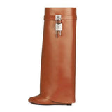 New Autumn And Winter New Locking Slope With Ladies Boots High Heel Tip One-Legged Women's Boots HZ0115