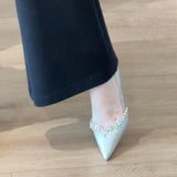 New Beautiful Champagne High Heels Wedding Shoes Two Women's Water Drill Tips Famous Wind Fine Heel Single Shoes HZ0115