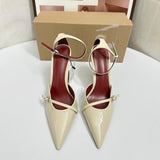 ZA2025 Spring New Women's Shoes Red Velvet Head Light-High Muller Shoes Buckle Fine Women's Shoes HZ0115