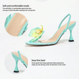 Women's Round Head Three-Dimensional Flowers After Tripped With Feet Fine Heel Sandals Gorgeous Fashion Women's Sandals HZ0115