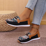 Wish New Large-Size Women's Shoes National Wind Metal Buckle Low-Top Single Shoes Women Wear A Foot Pedal Single Shoes HZ0115