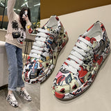 Color Old Dad Shoes Women Tide Summer Autumn New Print Graffiti Large Size Casual Single Shoes Women HZ0115