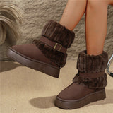 Large-Size Snow Boots Women 2025 Winter New Round Head Leisure Bottom Plus Velvet Warm Short-Bodied Cotton Boots HZ0115