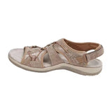 2025 New Roman Slope Heel Sandals Round Head Magic Stick Retro Large-Size Beach Solid Sandals Women HZ0115
