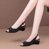 Summer New Fish Mouth Sandals Women 2025 Slope Heel Buckle With Comfortable Women's Shoes Water Drill Sandals Shoes HZ0115