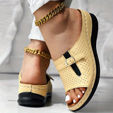 2025 Summer New Large-Size Lady Thick-Soled Sandals Belt Buckle Decoration Light And Comfortable HZ0115