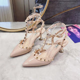 Rival High Heel Female Heel Temperament Fashion Single Shoes 2025 New Spring Red Small Leather Shoes Do Not Tired Feet HZ0115