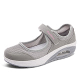 Large-Size Single-Shoe Women 2025 New Air Cushion Low-Top Magic Sticker Light Single-Shoe Solid-Color Mesh Women's Shoes HZ0115